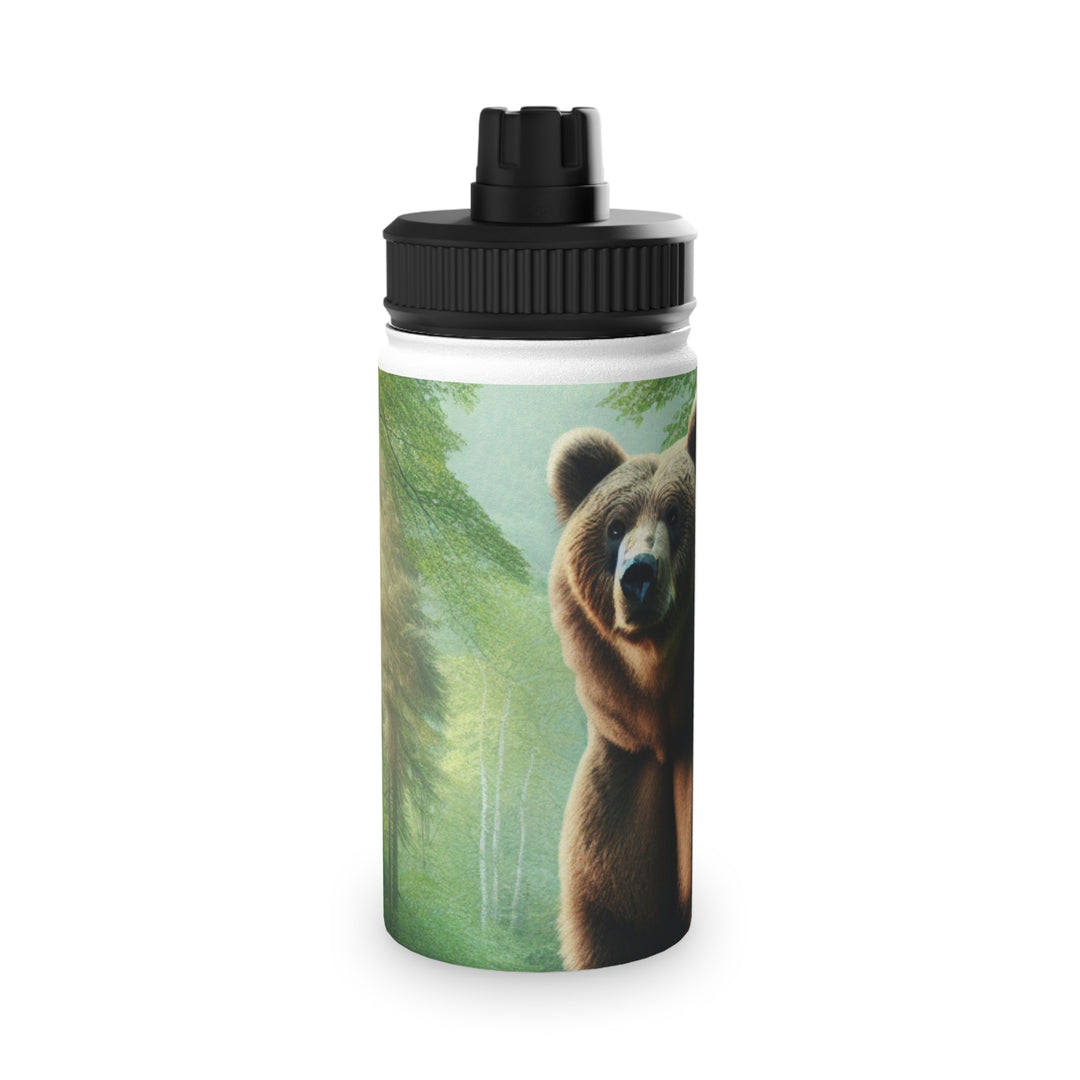 Bear Forest Adventure Stainless Steel Water Bottle with Sports Lid