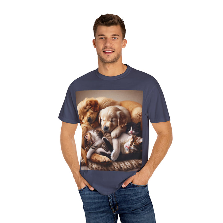 Cute Pets Snuggle Unisex Garment-Dyed T-shirt