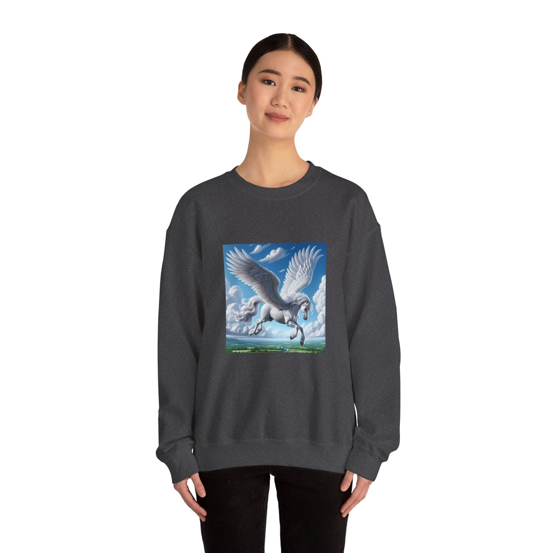 Mythical Pegasus Crewneck Sweatshirt, Cozy Unicorn Gift, Fantasy Apparel, Perfect for Fall, Unique Unisex Sweatshirt