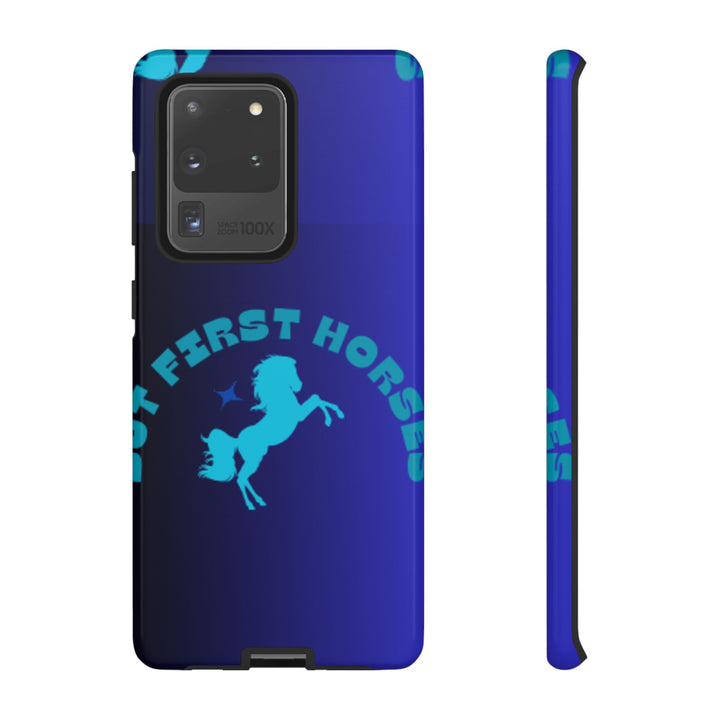 But First Horses Phone Case – Durable Tough Case for Horse Lovers