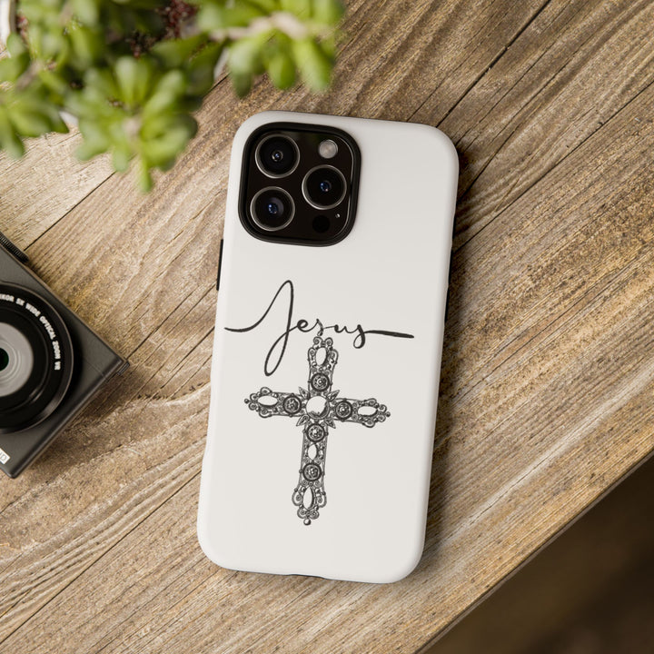 Stylish Tough Case with Jesus Design - Faith-Inspired Phone Cover, Christian Gift, Custom Phone Accessory, Unique Cell Phone Case