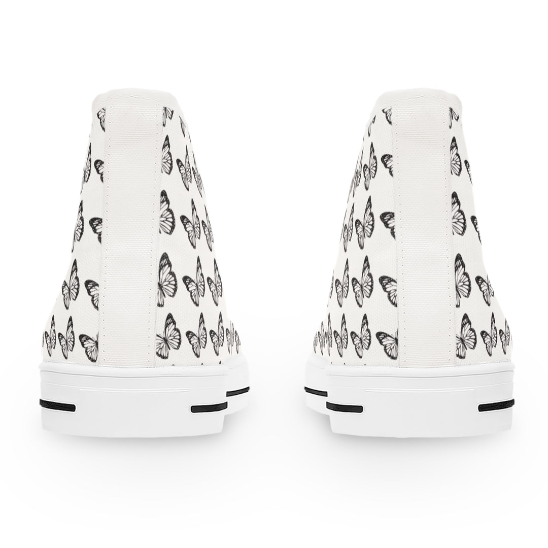Butterfly Print High Top Sneakers for Women - Stylish and Trendy Footwear