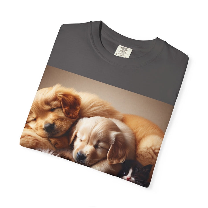 Cute Pets Snuggle Unisex Garment-Dyed T-shirt