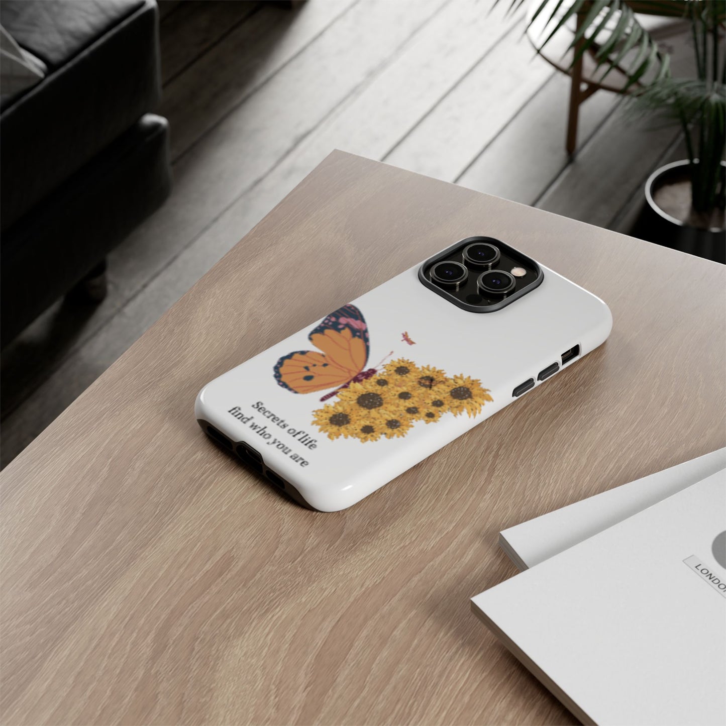 Butterfly & Sunflower Phone Case - "Secrets of Life" Design