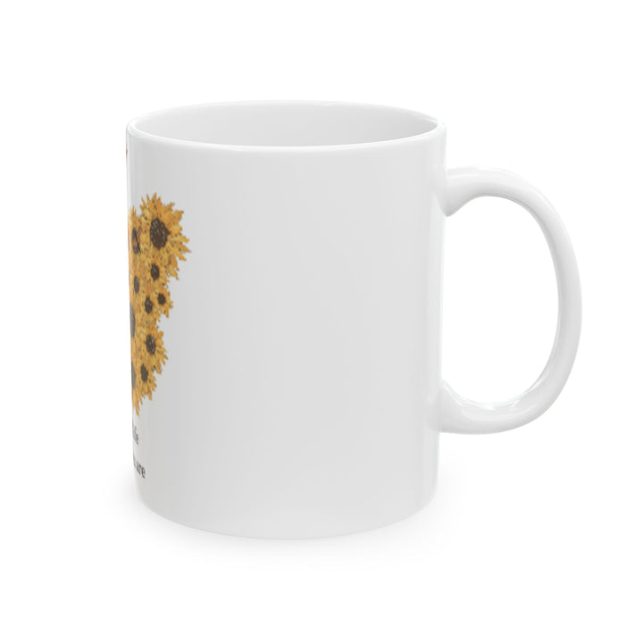 Butterfly & Sunflower Inspirational Ceramic Mug - Secrets of Life Design (11oz, 15oz)