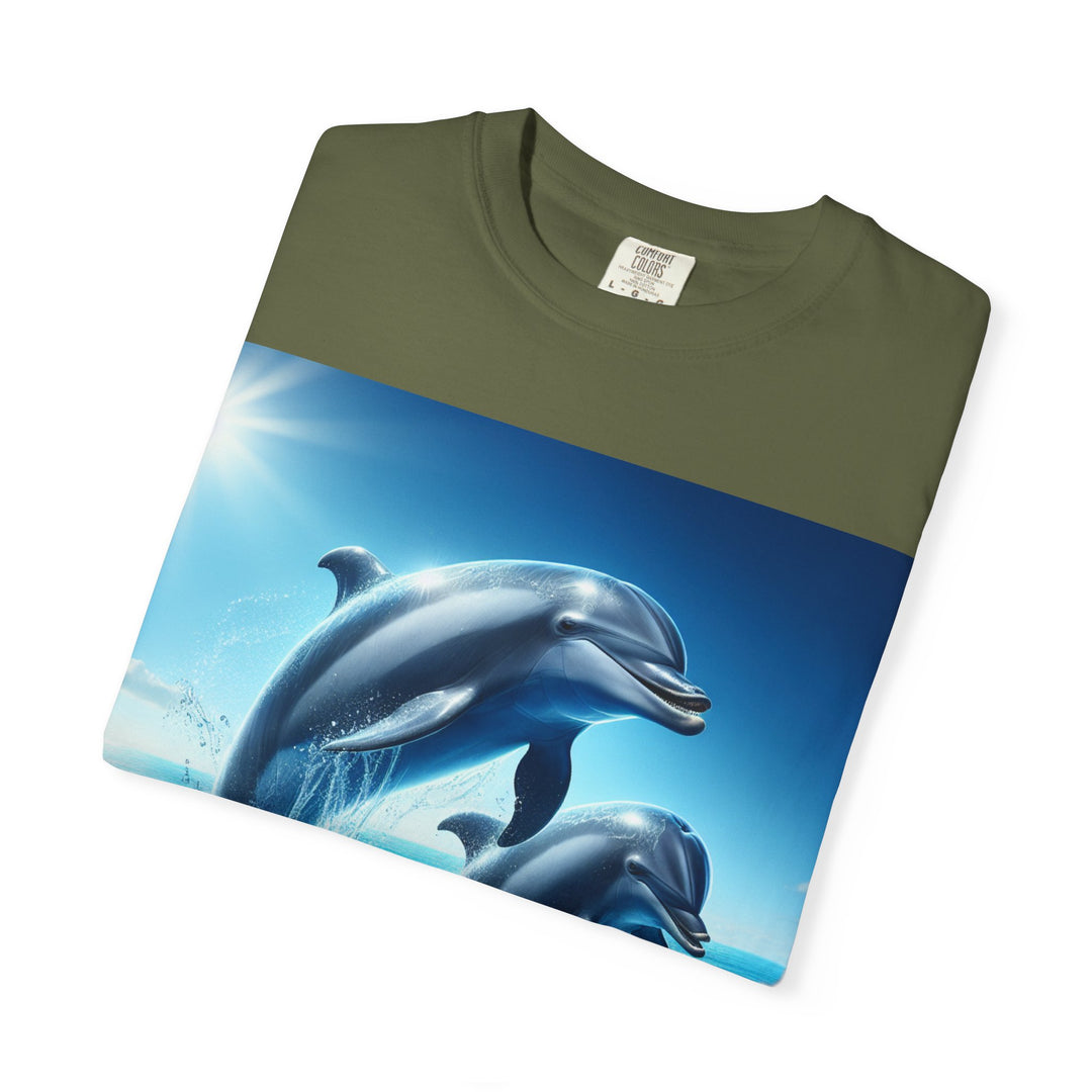 Ocean Jumping Dolphins T-Shirt - Unisex Garment-Dyed Tee