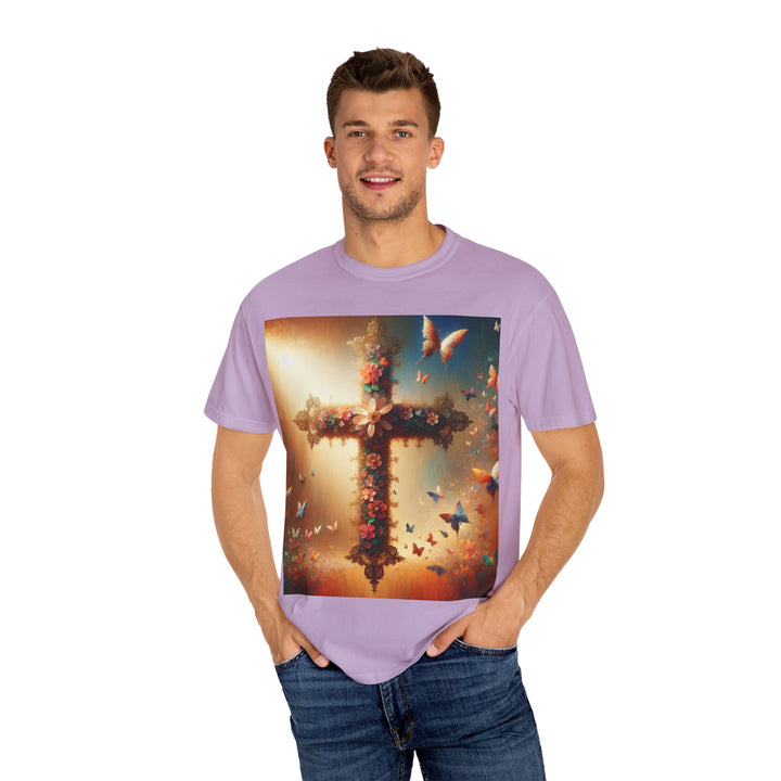 Faith-Inspired Floral Cross T-Shirt, Inspirational Tee, Religious Gift, Christian Apparel, Casual Wear, Everyday T-Shirt