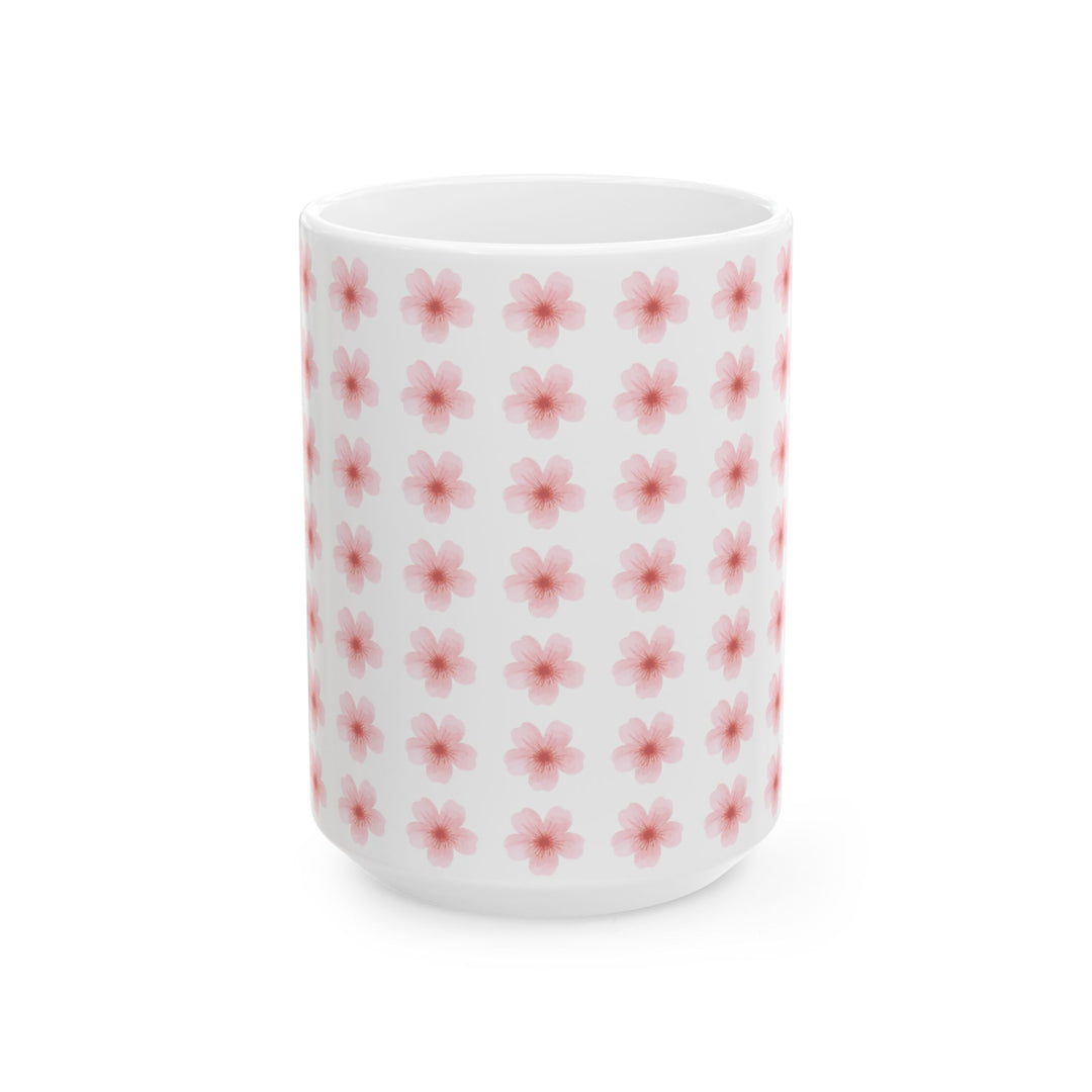 Blossom Print Ceramic Mug | Floral Coffee Cup | 11oz & 15oz