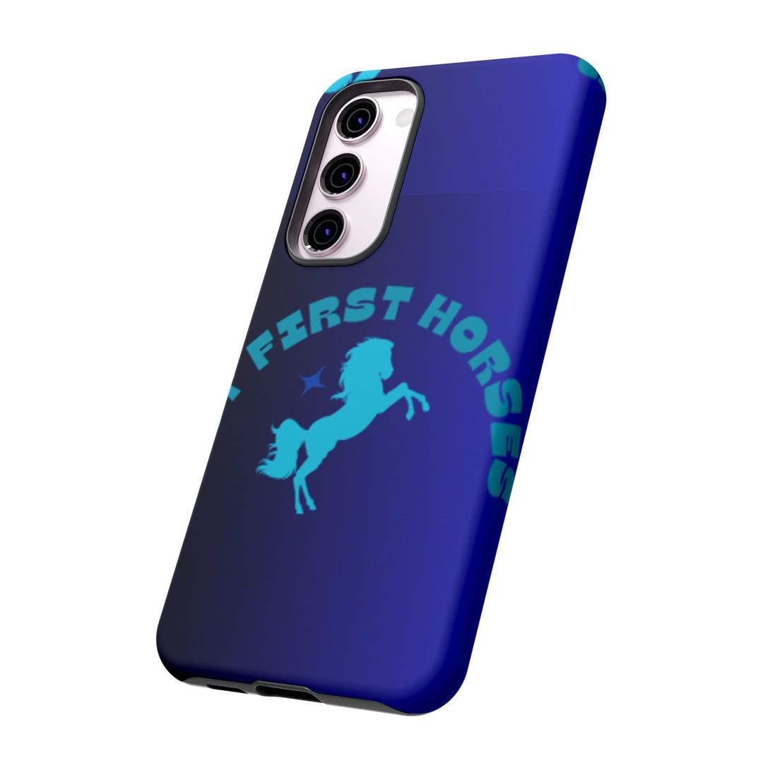 But First Horses Phone Case – Durable Tough Case for Horse Lovers