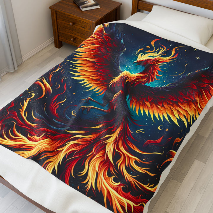 Fire Phoenix Velveteen Plush Blanket - Cozy Decorative Throw for Home & Gift