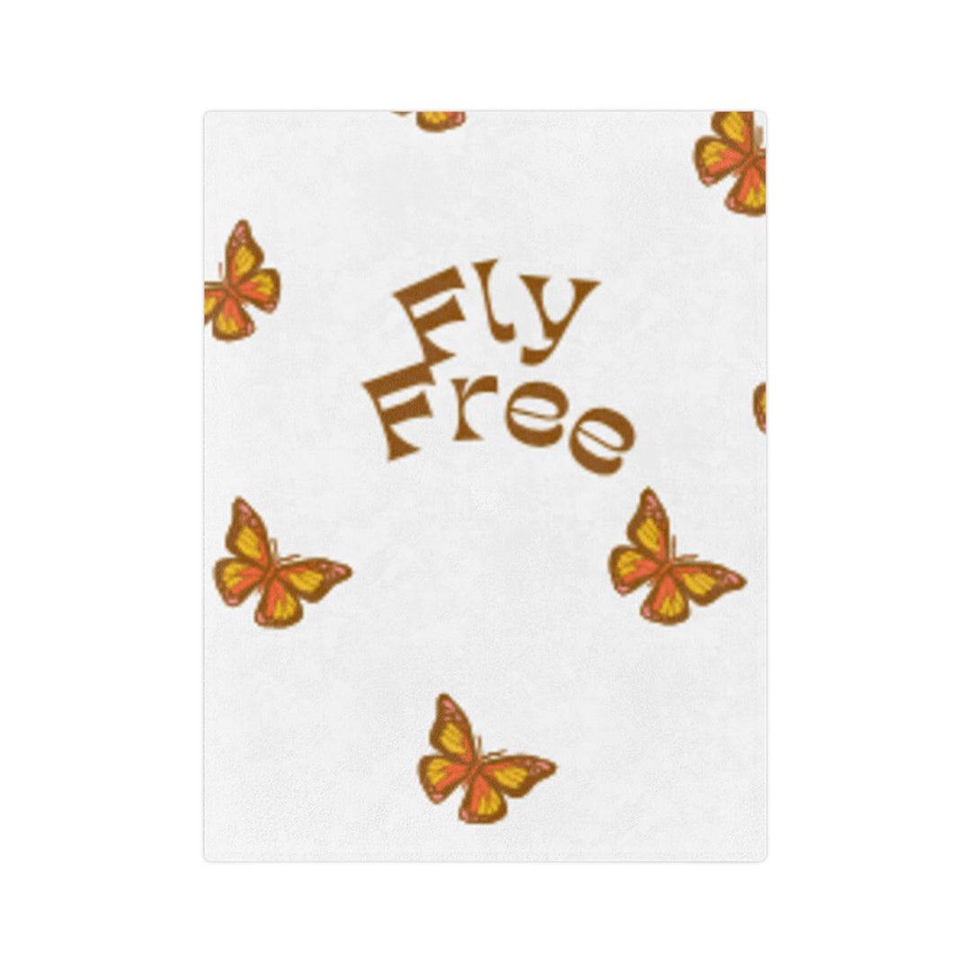 Fly Free Velveteen Microfiber Blanket - Cozy Butterfly Throw for Comfort & Inspiration