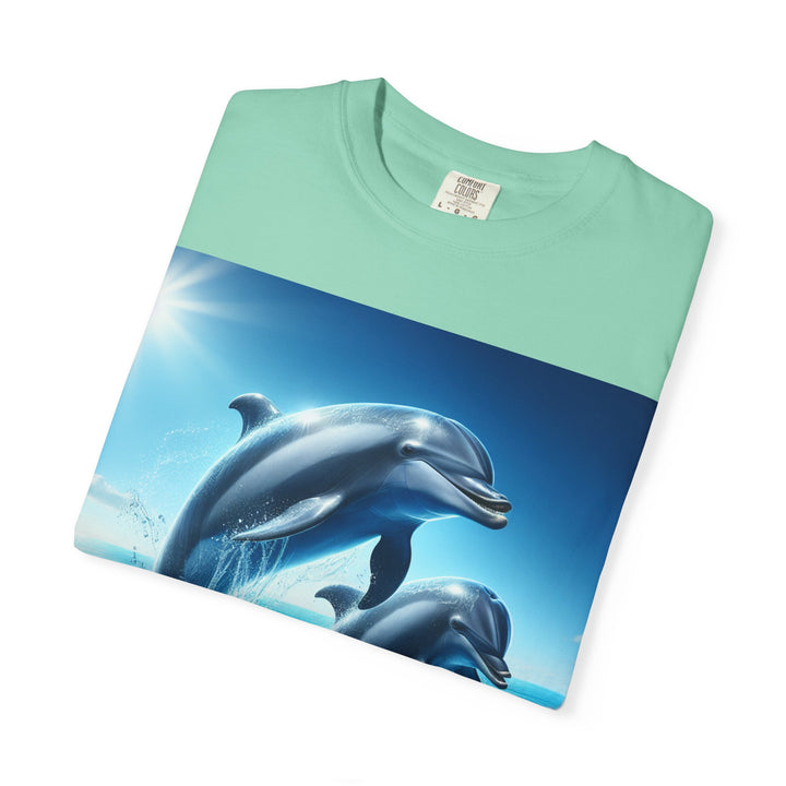 Ocean Jumping Dolphins T-Shirt - Unisex Garment-Dyed Tee