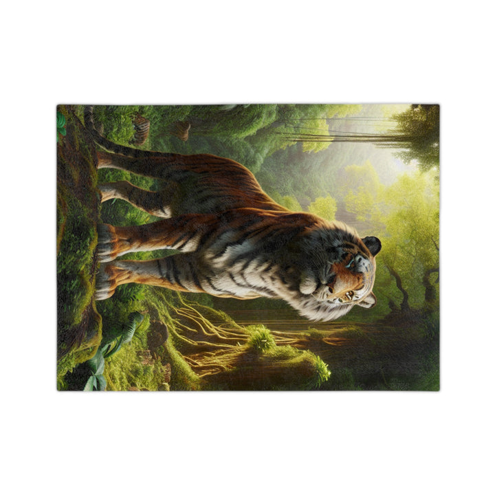 Majestic Tiger Velveteen Microfiber Blanket | Cozy Jungle Décor for Animal Lovers