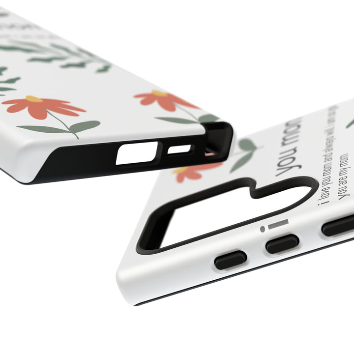 Floral Phone Case - "I Love You Mom" Design