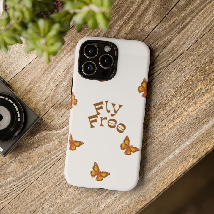 Stylish Phone Case | 'Fly Free' Butterfly Design | Unique Tough Cases