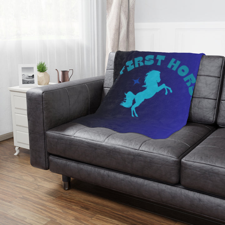 But First Horses Minky Blanket – Cozy horse Throw for Horse Lovers
