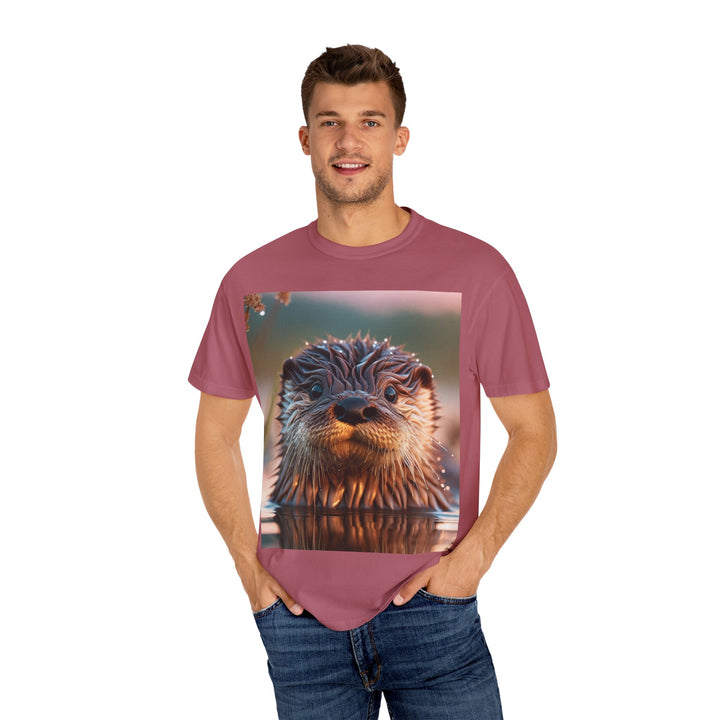 Whimsical Otter Unisex Garment-Dyed T-Shirt - Perfect for Nature Lovers