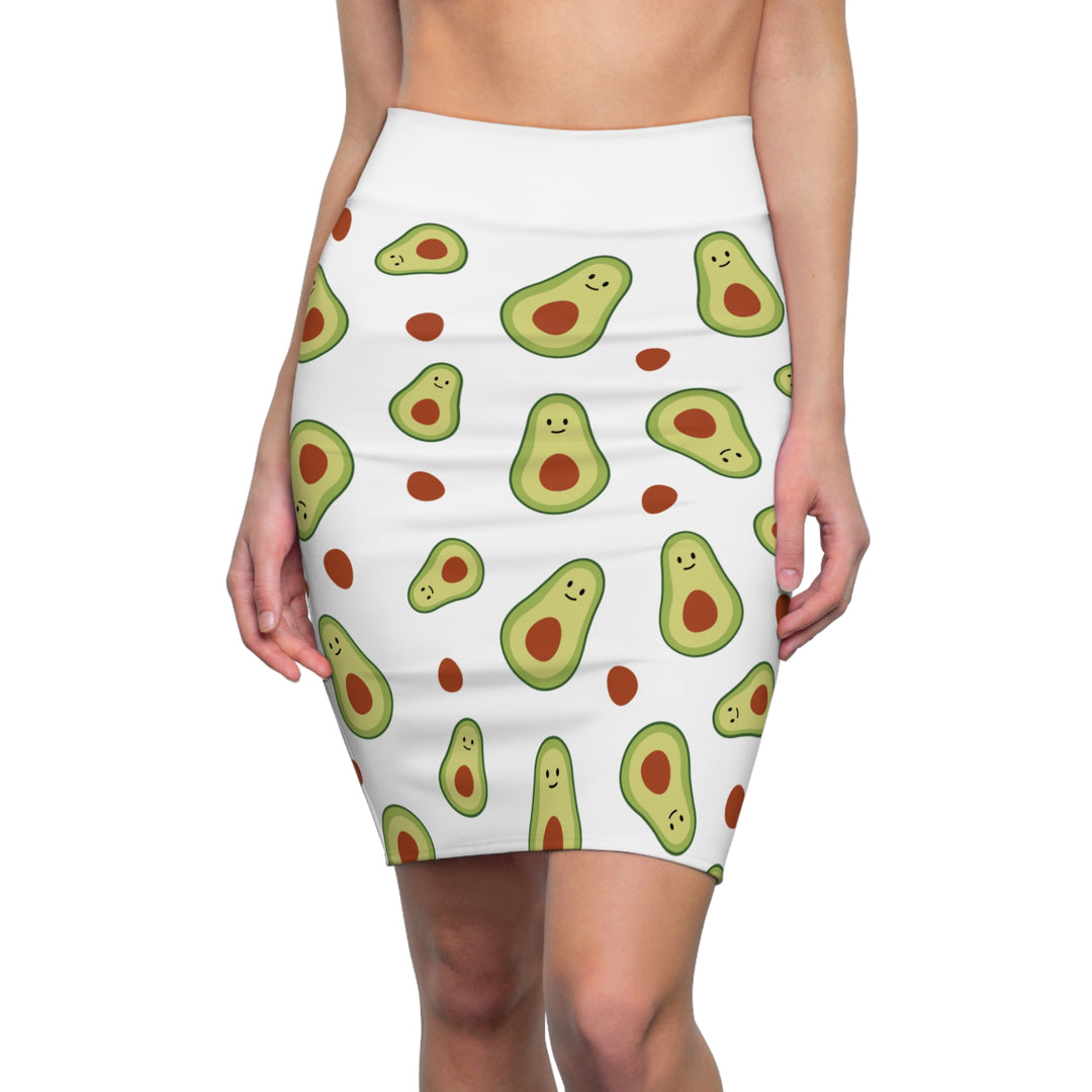 Cute Avocado Pattern Women's Pencil Skirt - Fun, Fashionable, Perfect for Summer!