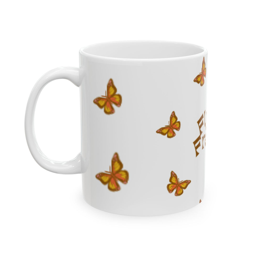 Fly Free Butterfly Ceramic Mug - Inspiring Coffee Cup for Nature Lovers