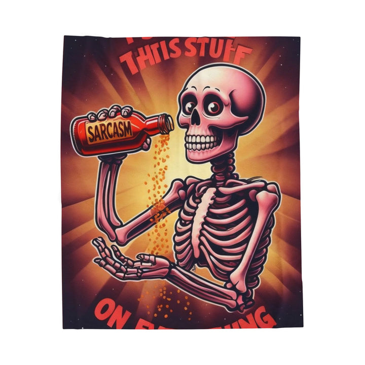 "Sarcasm" Skeleton Velveteen Plush Blanket
