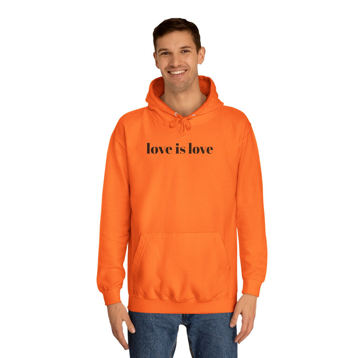 Unisex Love is Love Hoodie - Rainbow College Sweatshirt for Pride, LGBTQ+, Everyday Wear, Gift, Casual Style