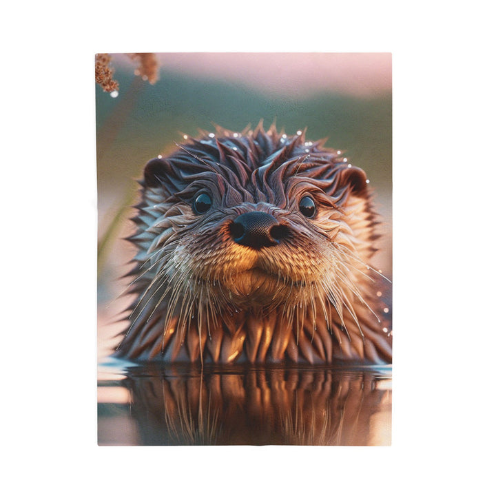 Cozy Velveteen Plush Blanket with Adorable Otter Design
