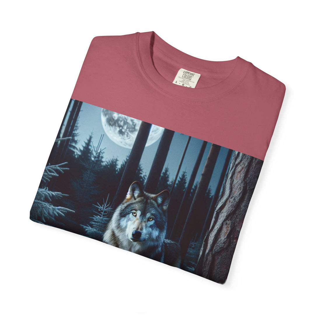 Moonlit Wolf Unisex Garment-Dyed T-shirt