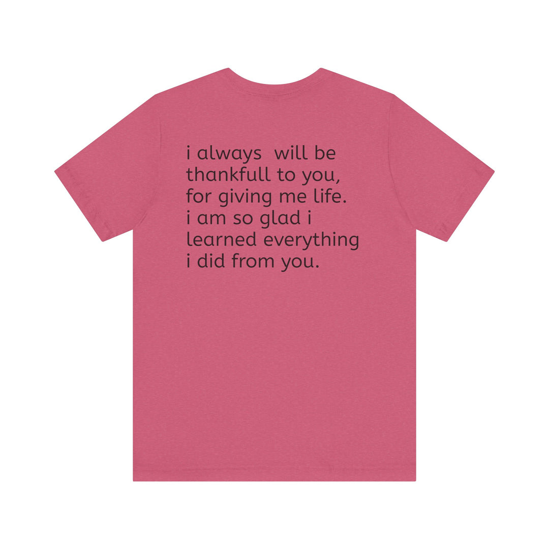 Love You Mom Short Sleeve Tee - Thankful Gift for Mother's Day