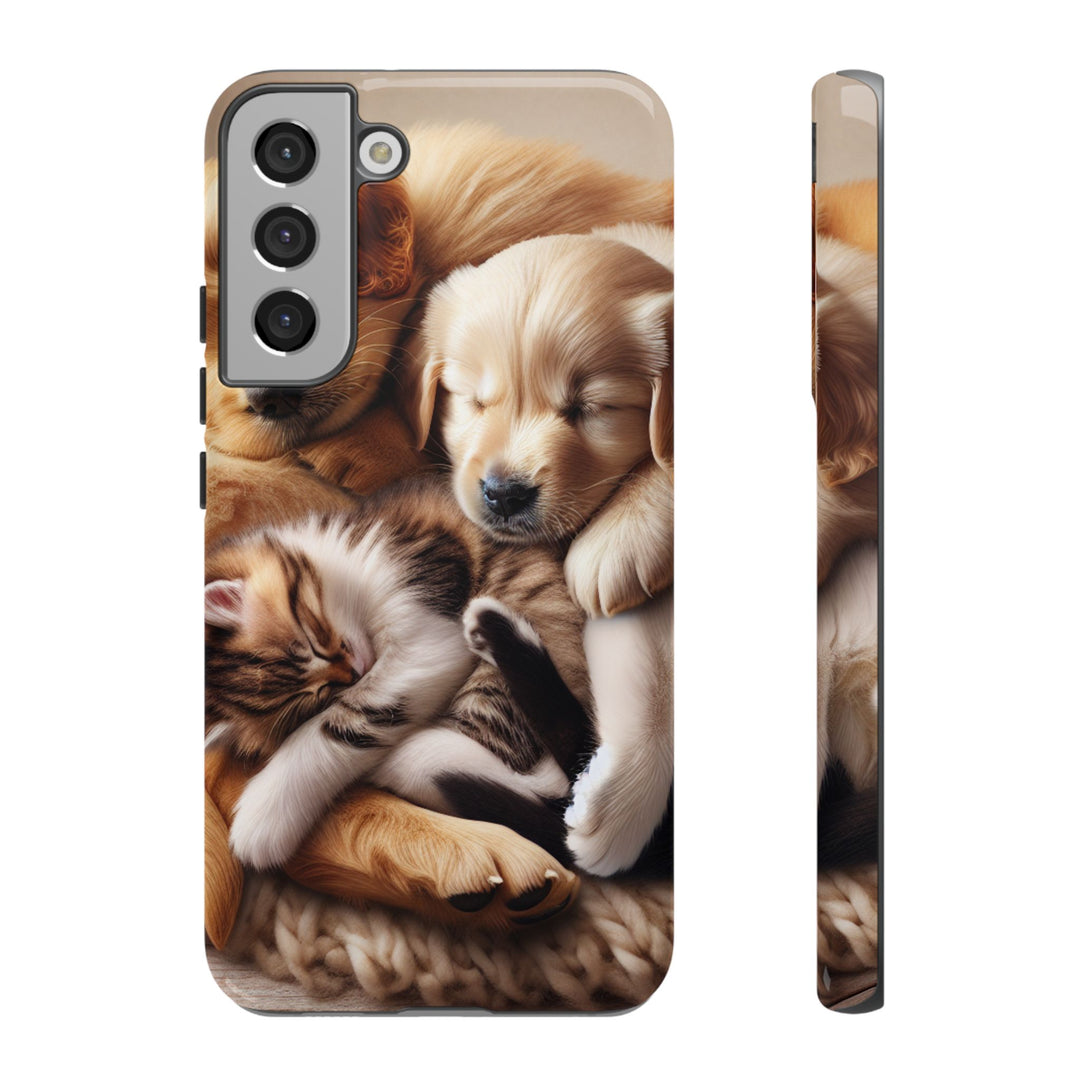 Cute Pets Phone Case - Adorable Puppy and Kitten Design, Animal Lover Gift