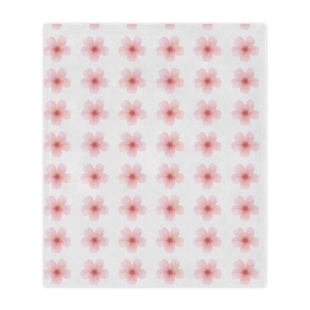 Cherry Blossom Minky Blanket - Cozy Floral Throw for Home Decor