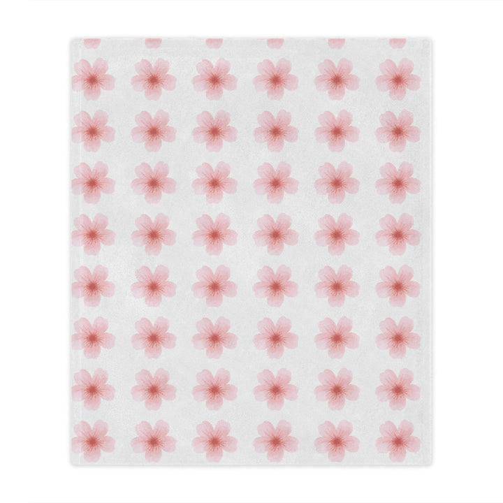 Cherry Blossom Minky Blanket - Cozy Floral Throw for Home Decor