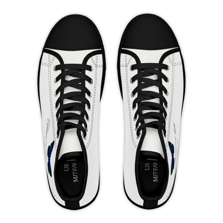 Women&#039;s High Top Sneakers with Butterfly Design - Inspire Your Style
