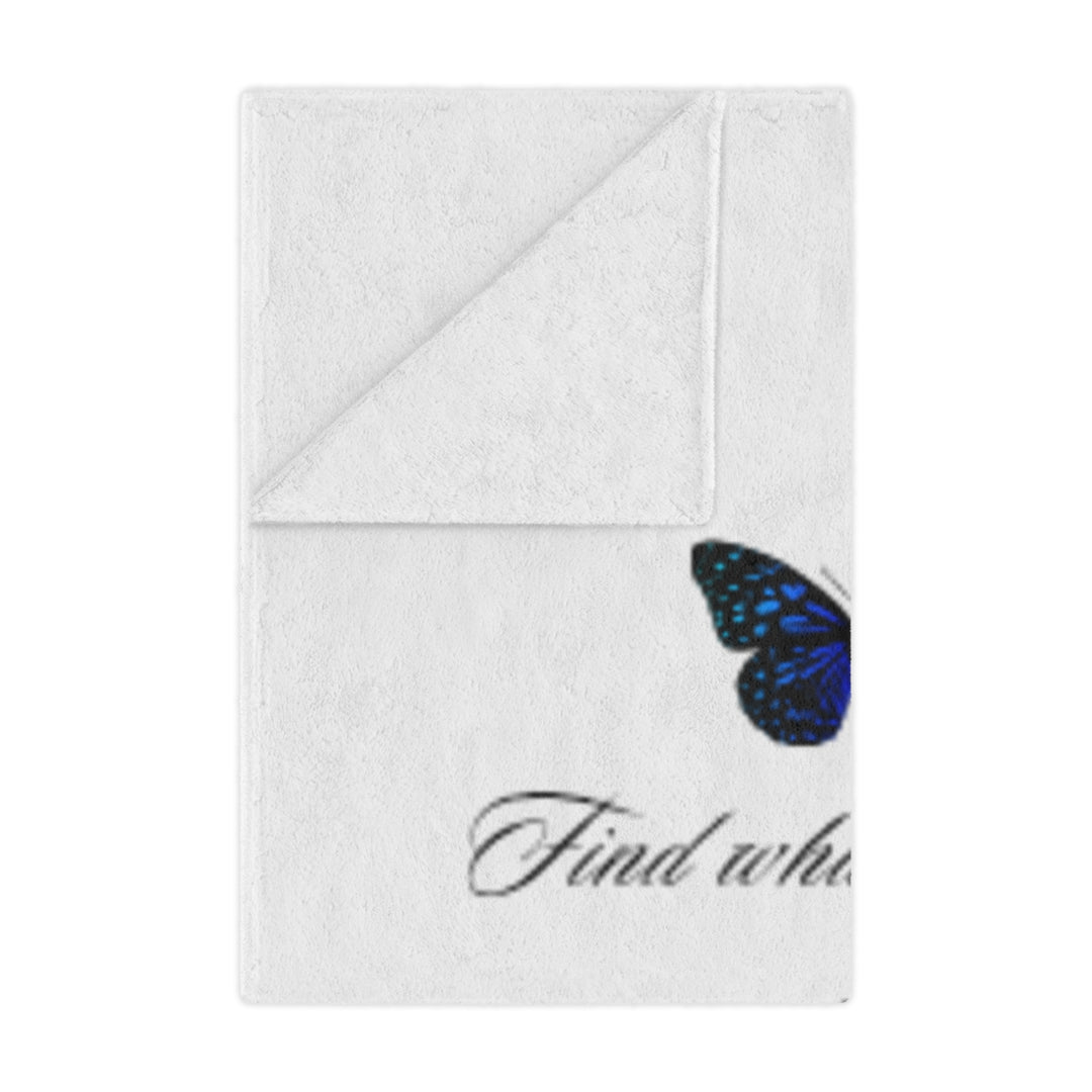 Inspirational Minky Blanket - Find What You Love butterfly, Cozy Throw for Home