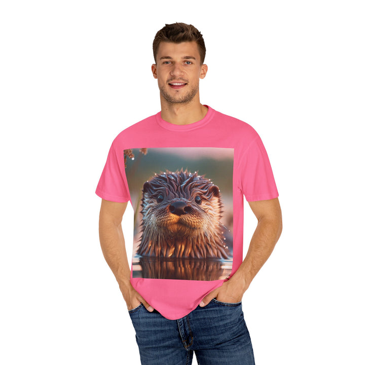 Whimsical Otter Unisex Garment-Dyed T-Shirt - Perfect for Nature Lovers