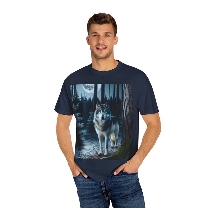 Moonlit Wolf Unisex Garment-Dyed T-shirt