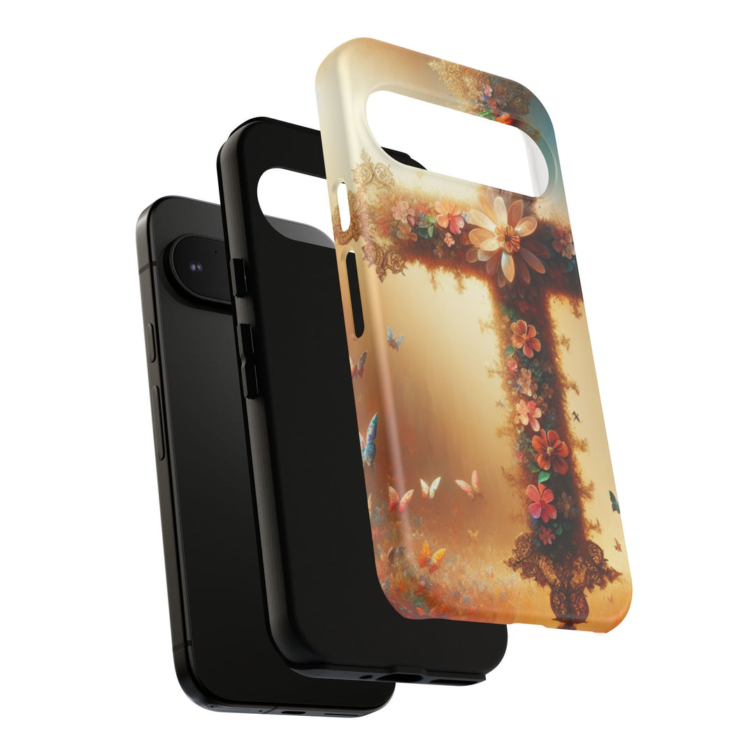 Floral Cross Phone Case, Tough Cases for Christians, Religious Gifts, Cute Floral Accessories, Chic Phone Cover, Spring Vibes