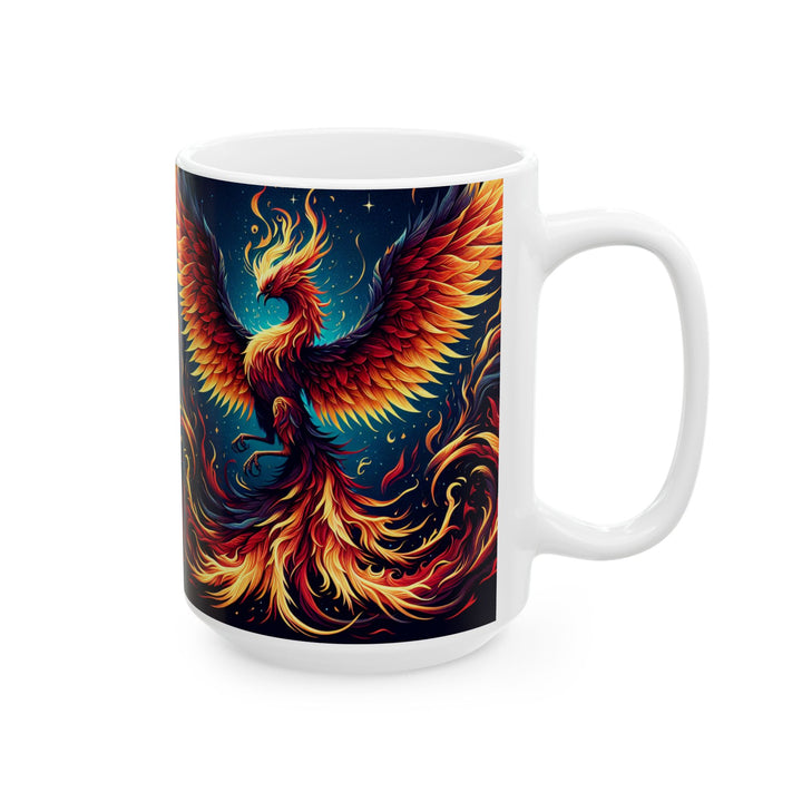 Vibrant Phoenix Ceramic Mug - Perfect Coffee Cup for Hot Drinks, Gift for Fire Sign Lovers, Fantasy Art, Unique Home Decor, Birthday Present