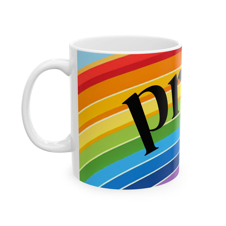 Pride Rainbow Ceramic Mug | Affirmation Cup, LGBTQ Gift, Colorful Coffee Mug, Pride Decor, Inclusive Drinkware