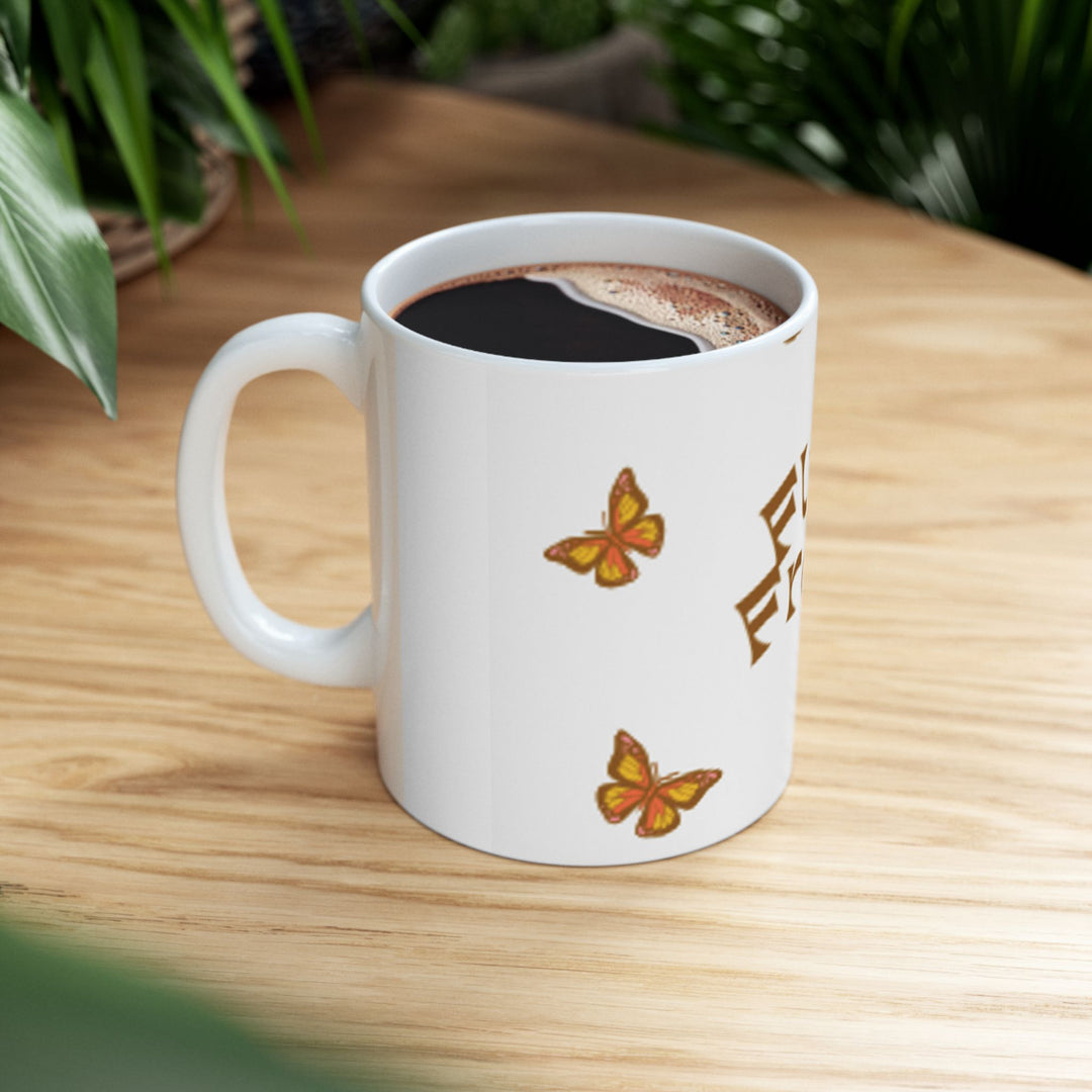 Butterfly 'Fly Free' Ceramic Mug - Inspiring Drinkware for Nature Lovers