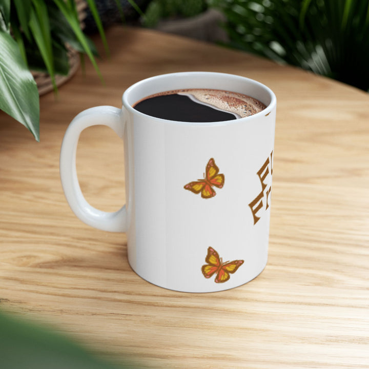 Butterfly 'Fly Free' Ceramic Mug - Inspiring Drinkware for Nature Lovers