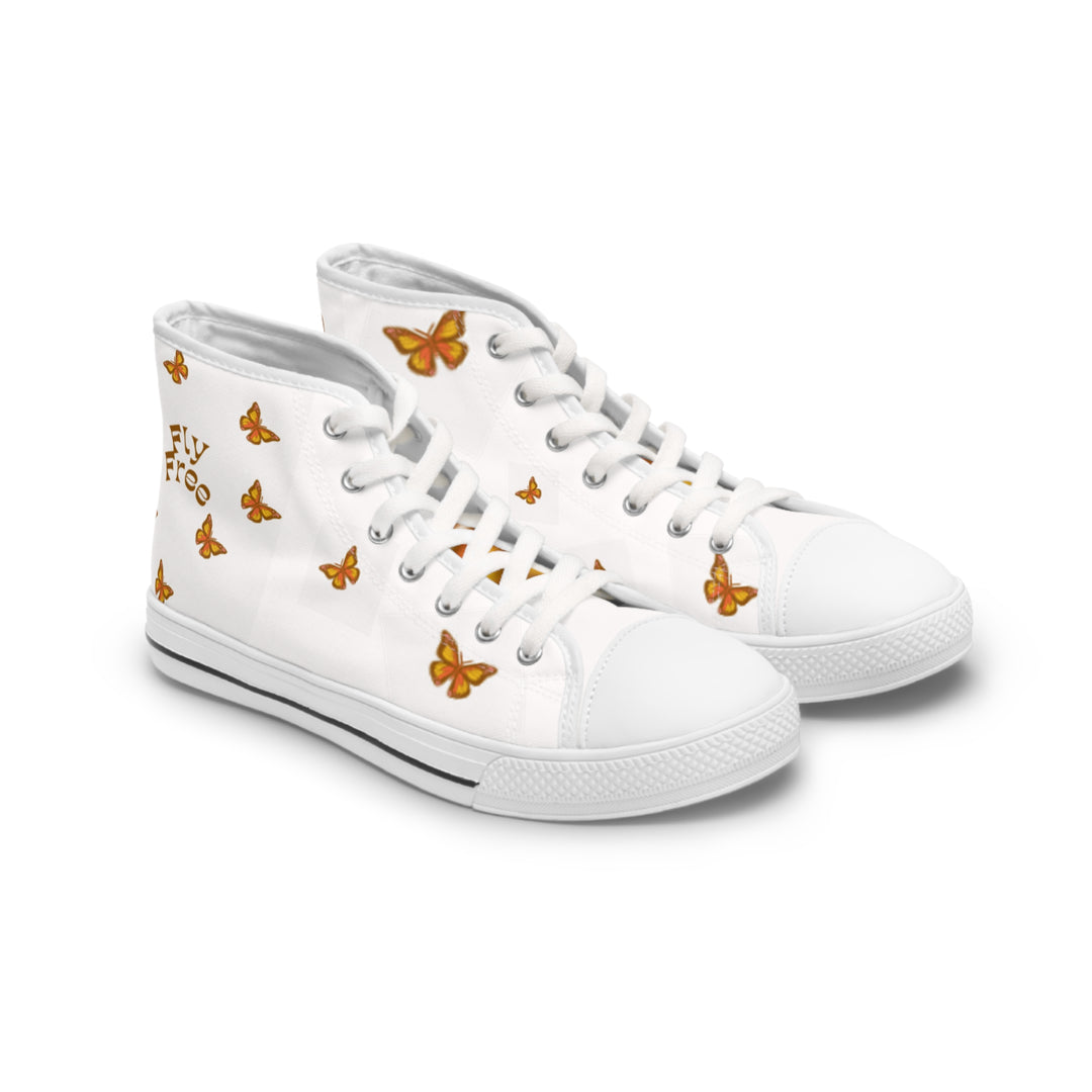 Butterfly High Top Sneakers for Women - Stylish and Fun Footwear