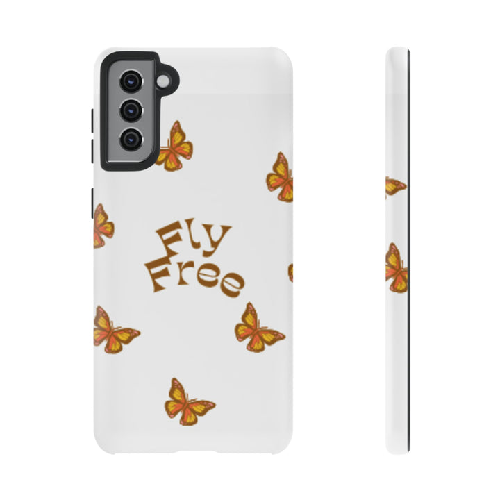 Stylish Phone Case | 'Fly Free' Butterfly Design | Unique Tough Cases