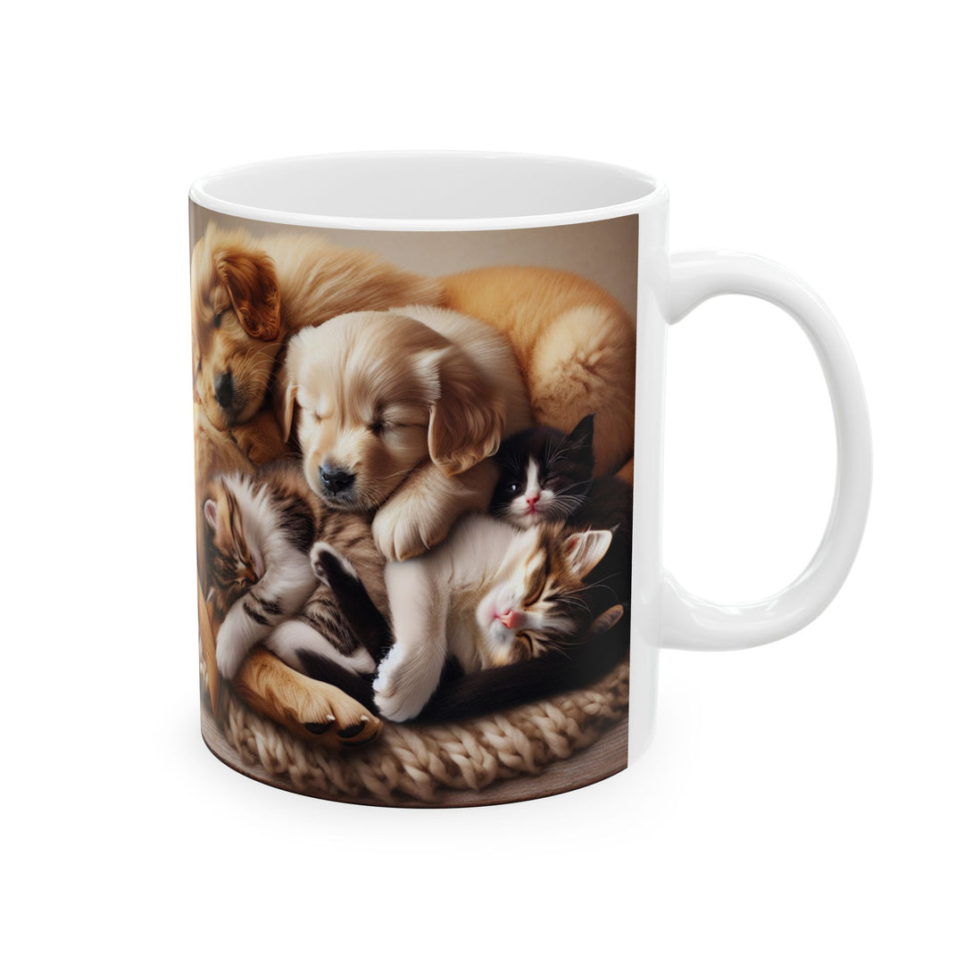 Cozy Pets Ceramic Mug - Cat and Dog Lovers Gift - 11oz & 15oz Sizes