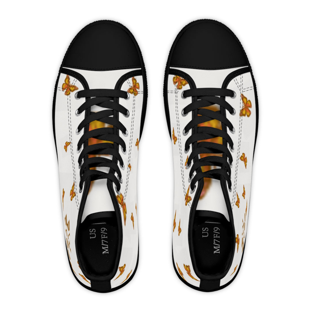 Butterfly High Top Sneakers for Women - Stylish and Fun Footwear