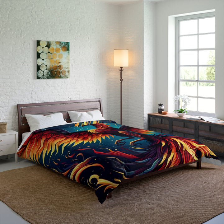 Phoenix Fire Comforter - Cozy Bedding for Fantasy Lovers, Bohemian Decor, Gift for Home, Vibrant Bedroom Accent, Gorgeous Throw Blanket