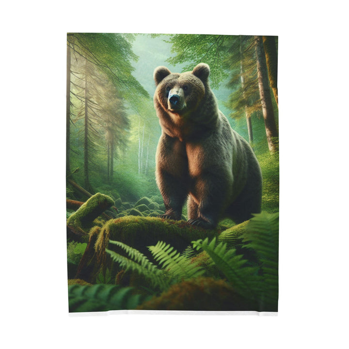 Cozy Bear Velveteen Plush Blanket - Perfect for Nature Lovers & Gifting