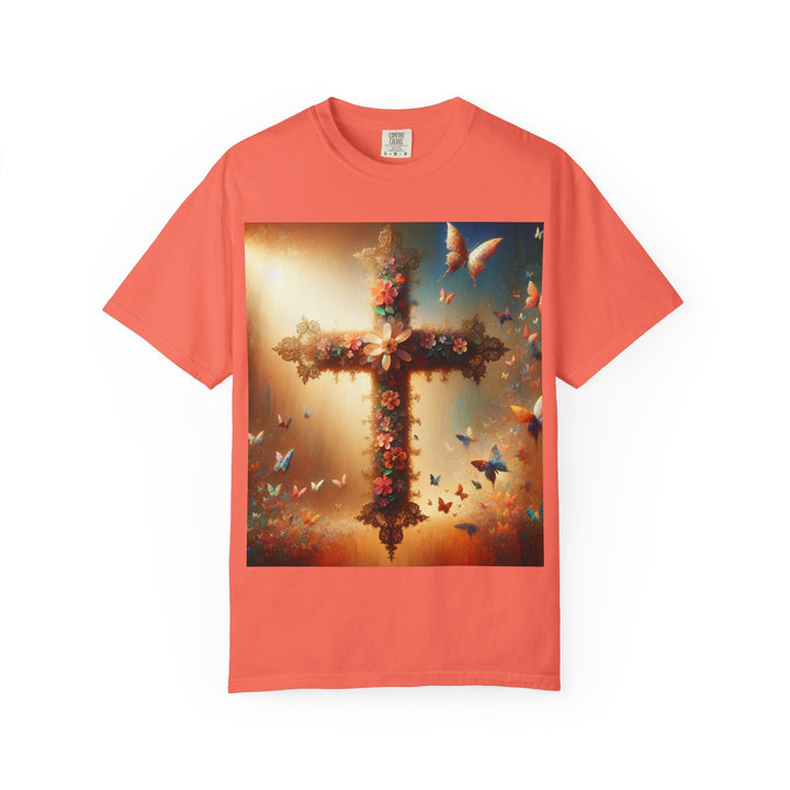 Faith-Inspired Floral Cross T-Shirt, Inspirational Tee, Religious Gift, Christian Apparel, Casual Wear, Everyday T-Shirt