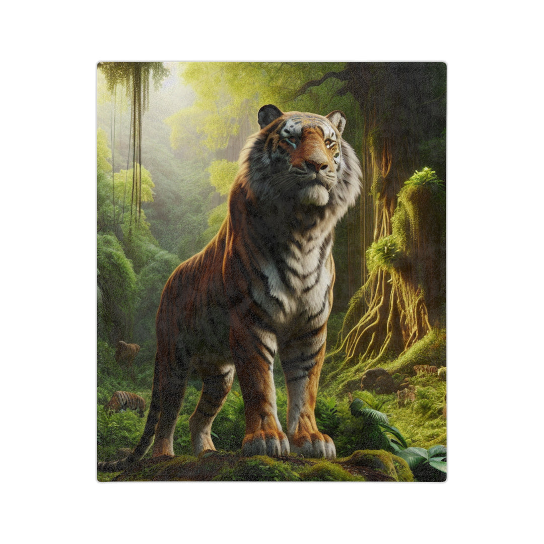 Majestic Tiger Velveteen Microfiber Blanket | Cozy Jungle Décor for Animal Lovers
