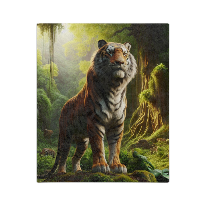 Majestic Tiger Velveteen Microfiber Blanket | Cozy Jungle Décor for Animal Lovers