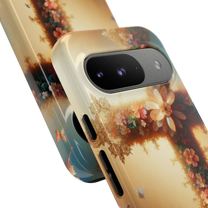 Floral Cross Phone Case, Tough Cases for Christians, Religious Gifts, Cute Floral Accessories, Chic Phone Cover, Spring Vibes